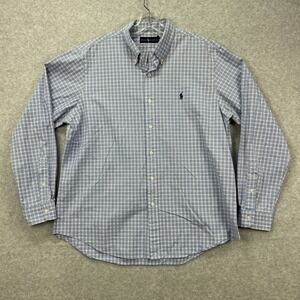 Ralph Lauren Shirt Mens XL Blue Pink Gingham Check Tartan Classic Oxford Preppy